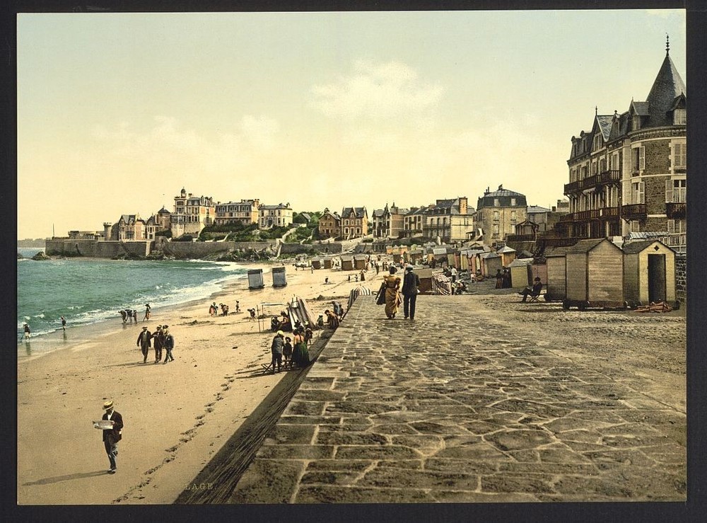 Le front de mer à Paramé vers 1900. Collection Bibliothèque du Congrès.