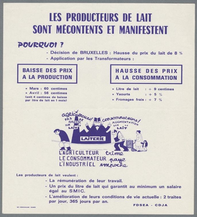 Trakt gant FDSEA ha CDJA Penn-ar-Bed, eus an 12 a viz Mae 1972. Mammenn : Kreizenn Istor al Labour en Naoned. Dastumadeg ANPT (Association nationale des paysans travailleurs)