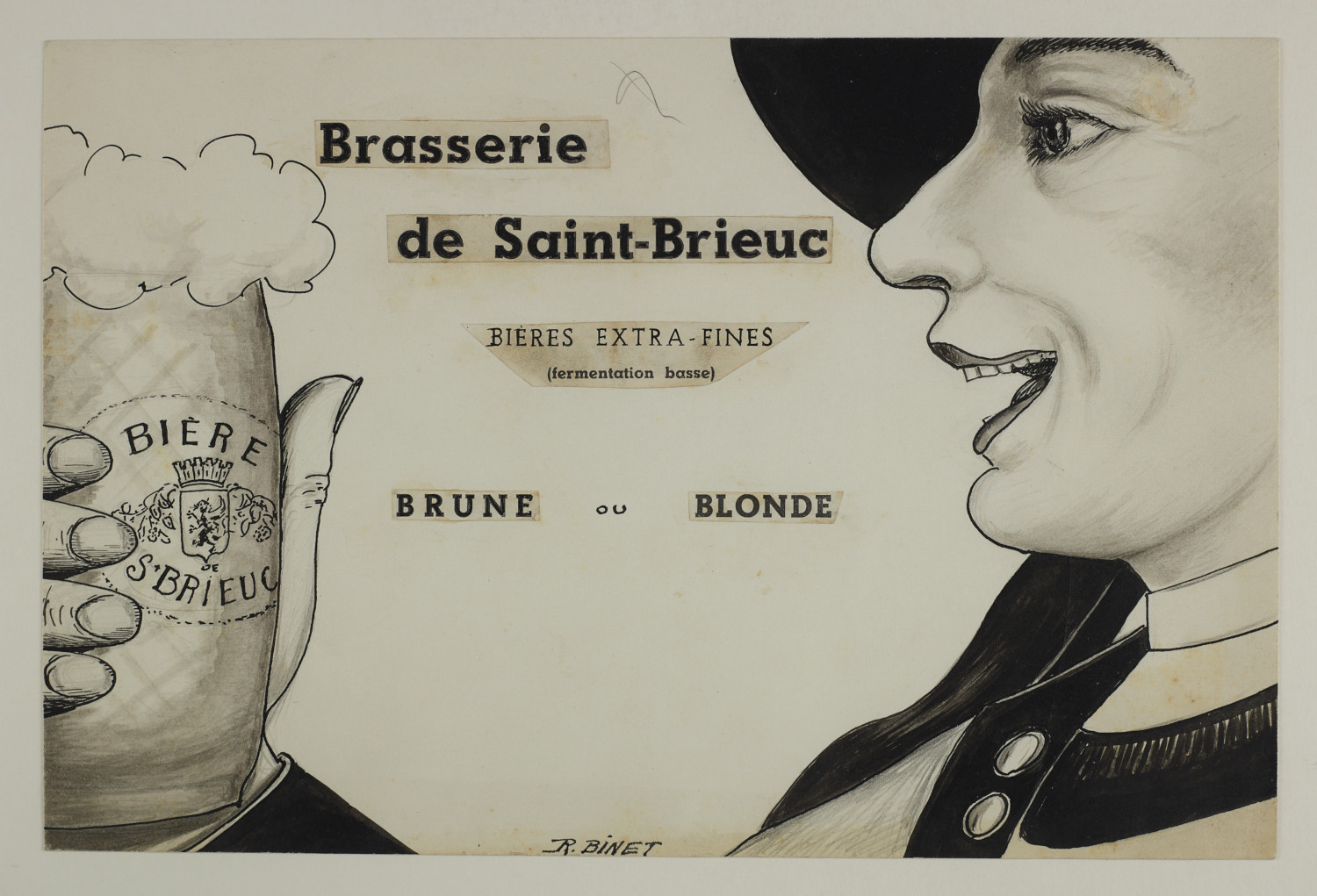 Publicité pour la Brasserie de Saint-Brieuc. Musée de Bretagne : 982.0008.2363.