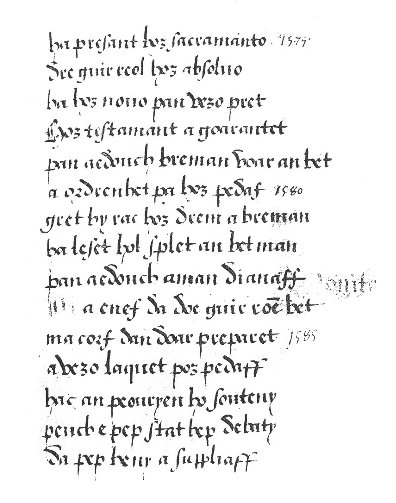 A page extracted from the Life of Saint Nonn’s manuscript around 1443 and 1457.