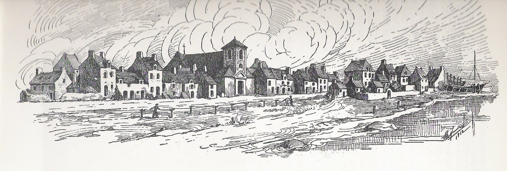 Les belles maisons d’armateurs témoignent de la prospérité du port de Méan au XIXe siècle. Son déclin s’amorce avec l’ouverture du bassin de Saint-Nazaire en 1857 - Fernand Guériff, La Marine en bois du Brivet : navires et marins de Brière