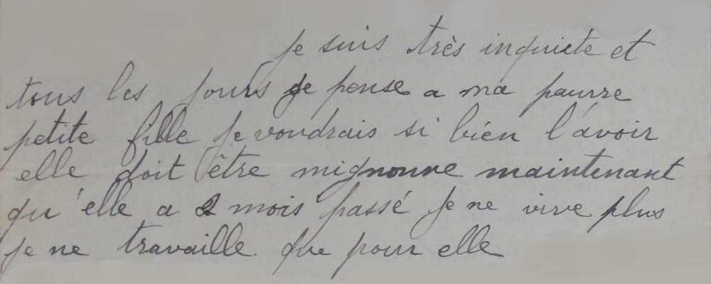 Lettre d'une jeune fille-mère demandant à reprendre son enfant. Source : Contrat de travail pour une jeune pupille embauchée comme gardienne de troupeau en 1913-1914. Source : Archives départementales d'Ille-et-Vilaine.