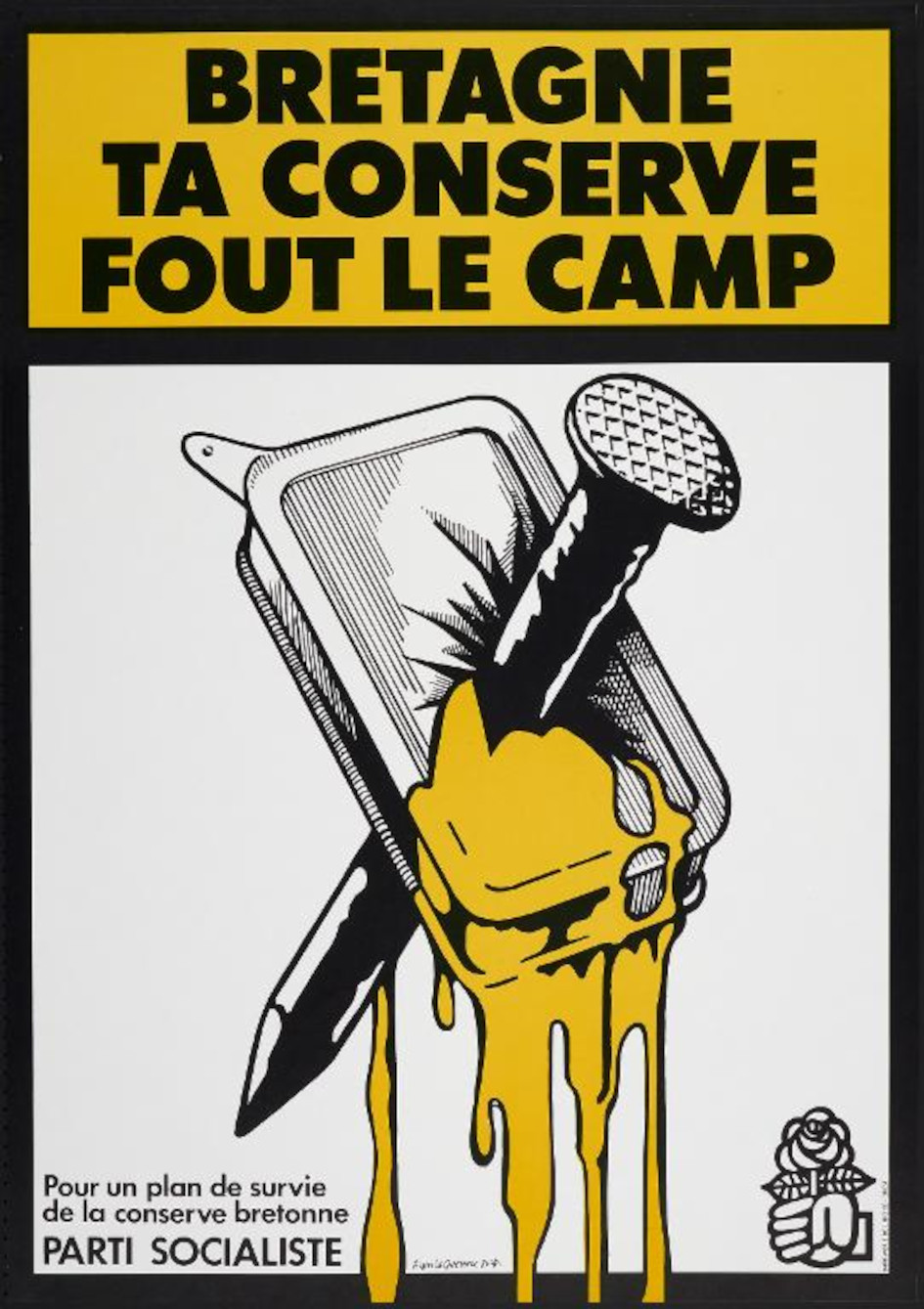 Bretagne ta conserve fout le camp, affiche d'Alain Le Quernec (1978). Collection Musée de Bretagne : 2020.0001.8, ©Tous droits réservés.