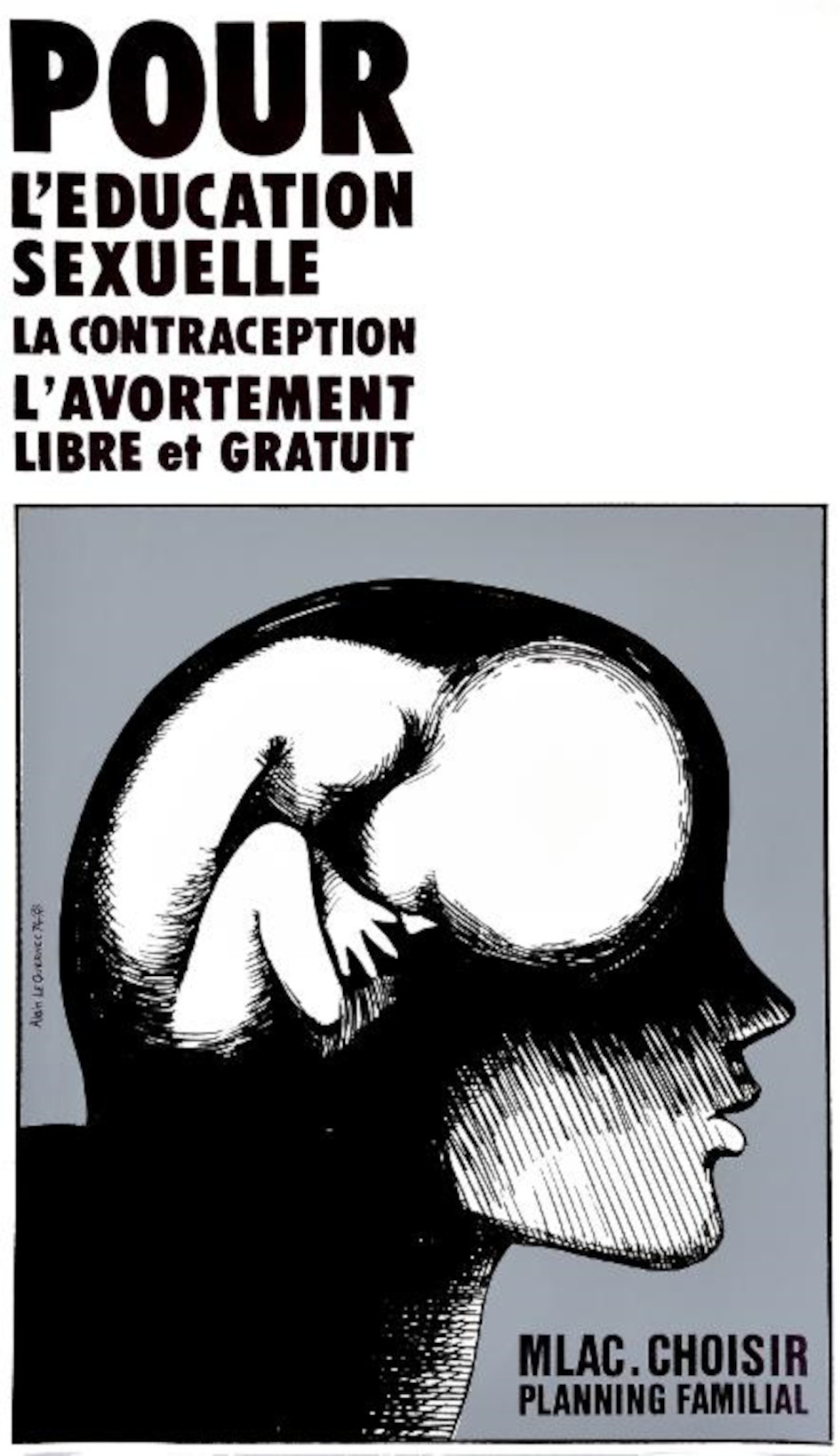 Pour l'éducation sexuelle, affiche d'Alain Le Quernec (1973). Collections Musée de Bretagne, Rennes : 2020.0001.9, ©Tous droits réservés.