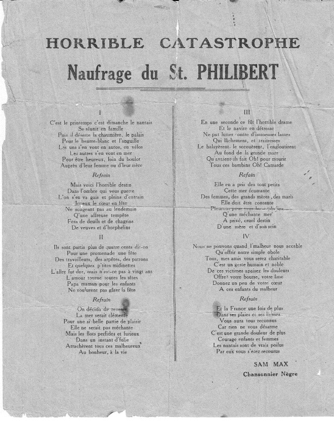 Follenn-nij bet skignet en Naoned e-pad an devezhioù goude an darvoud spontus c’hoarvezet d’ar Saint-Philibert e 1931