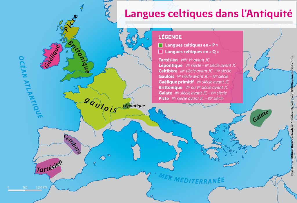 Langues celtiques dans l'Antiquité. Réalisation : Mikaël Bodlore-Penlaz.