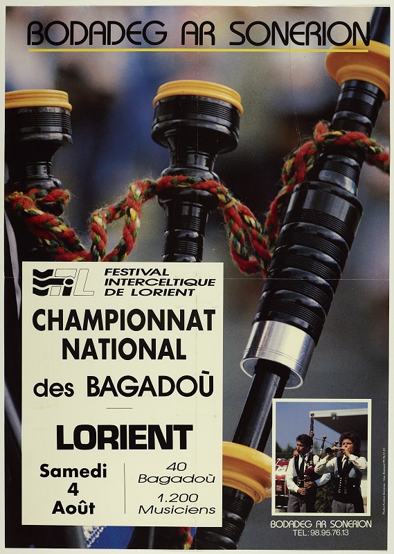 Poster for the national bagadoù championships, 1990. Musée de Bretagne collection, 990.0007.116